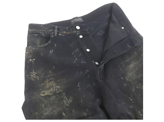 Everyday Pantalones de denim de algodón Super Destroy de Balenciaga Negro - vista 3