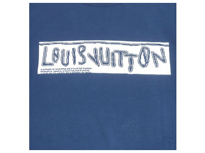 Camiseta de algodón de manga corta de punto Louis Vuitton Azul - vista 4