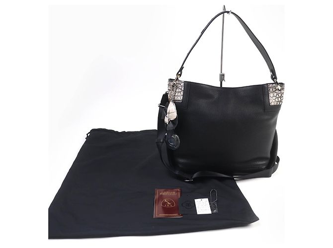 Autre Marque Borsa a mano 2 in 1 in pelle di coccodrillo Beaugrand Nero - vista 2