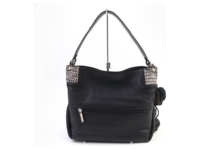 Autre Marque Borsa a mano 2 in 1 in pelle di coccodrillo Beaugrand Nero - vista 3