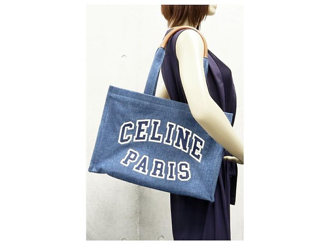 Céline Borsa Cabas in Denim Celine 2 in 1 Blu - vista 2