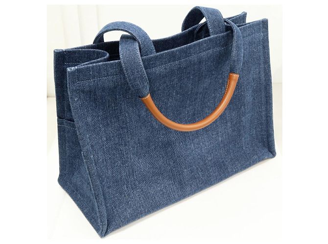 Céline Borsa Cabas in Denim Celine 2 in 1 Blu - vista 3