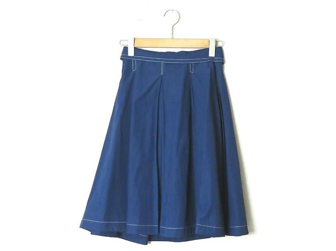 Autre Marque Falda cruzada de poliéster y algodón Azul - vista 2