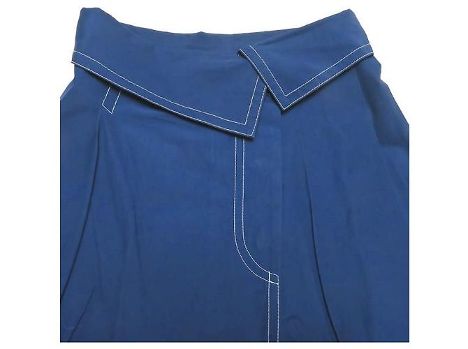Autre Marque Falda cruzada de poliéster y algodón Azul - vista 4