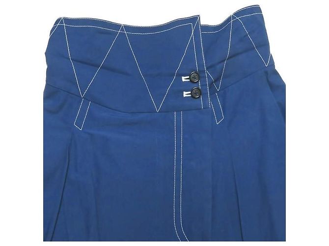 Autre Marque Falda cruzada de poliéster y algodón Azul - vista 5