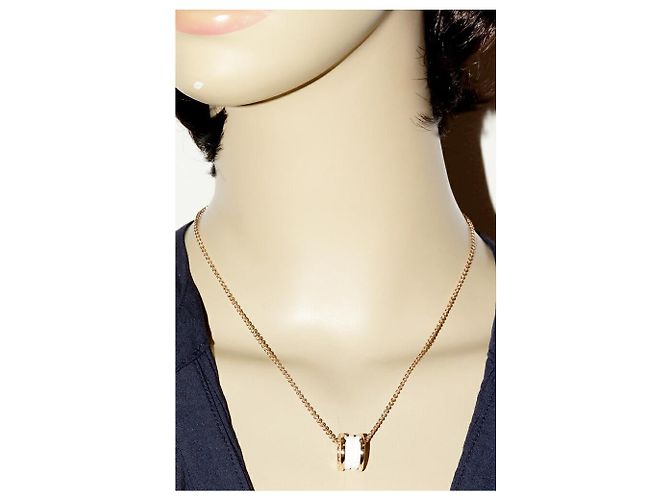 Bulgari Collana Pendente B.zero1 in Oro Rosa 18K e Ceramica Bianca Bvlgari 346082 D'oro - vista 2