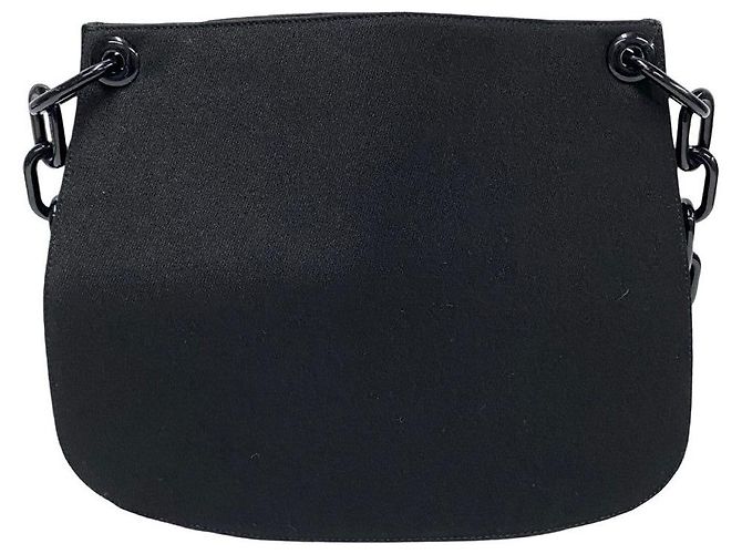 Tote Sac cabas en toile avec logo Triangle Prada Noir - vue 5