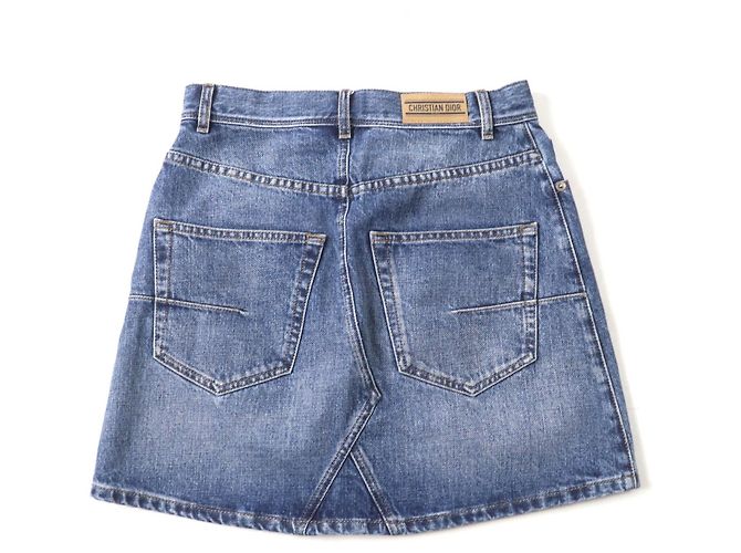 Falda Mini de Denim de Algodón Christian Dior 422J21A3830 Azul - vista 2