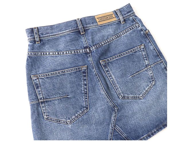 Falda Mini de Denim de Algodón Christian Dior 422J21A3830 Azul - vista 4