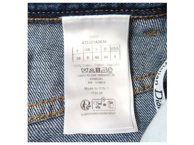 Falda Mini de Denim de Algodón Christian Dior 422J21A3830 Azul - vista 8