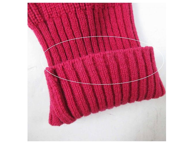 Langarm-Strickbluse aus Wolle und Polyester Sacai 21-05830 Pink Rot - Ansicht 10