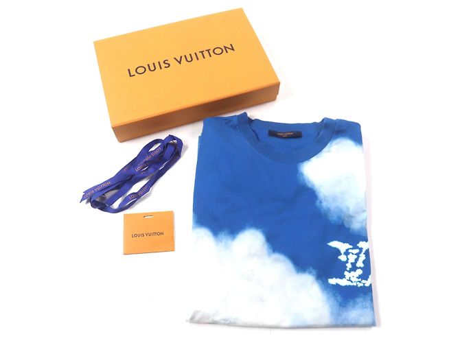 Camiseta de algodón con estampado de nubes Louis Vuitton Azul - vista 2