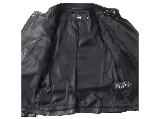 Giacca Racer Uptown in pelle di pecora Coach Nero - vista 4