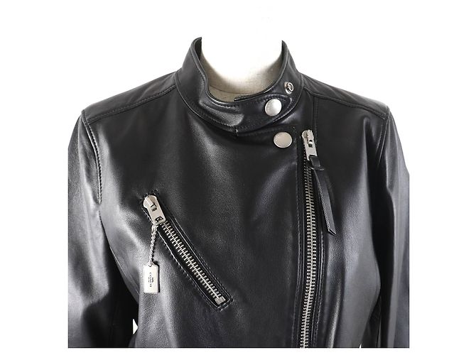 Giacca Racer Uptown in pelle di pecora Coach Nero - vista 5