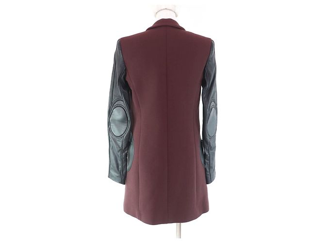 Leder-Schafwoll-Polyesterjacke Versus Versace Braun Schwarz Bordeaux - Ansicht 3