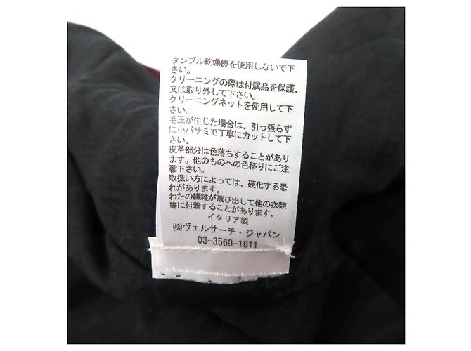 Leder-Schafwoll-Polyesterjacke Versus Versace Braun Schwarz Bordeaux - Ansicht 9