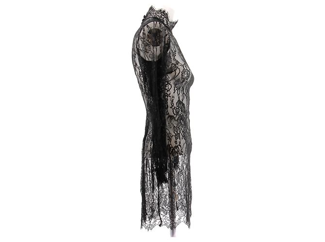 L'Agence Kurzes schwarzes Spitzenkleid - Ansicht 3