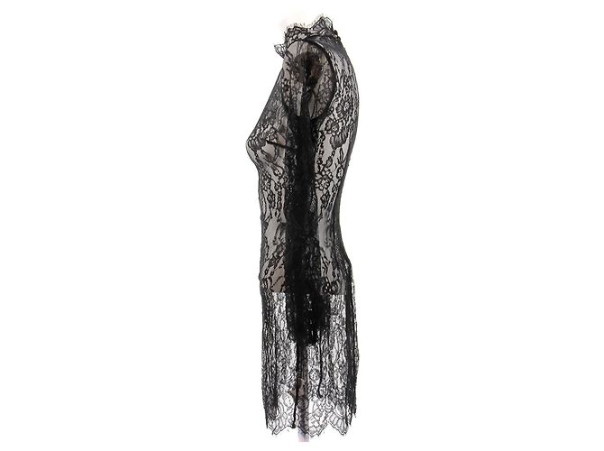 L'Agence Kurzes schwarzes Spitzenkleid - Ansicht 4