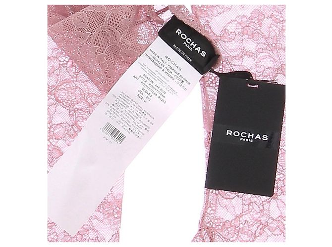 Rochas Paar rosa Spitzenhandschuhe Pink - Ansicht 3