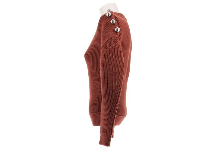 Lanvin Suéter vermelho de lã com ombro abotoado - vista 6