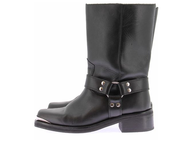 The Kooples Bottes noires à sangles en cuir - view 3
