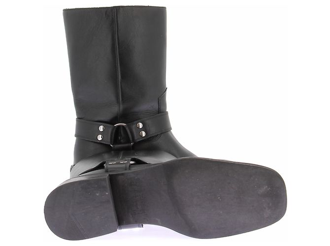 The Kooples Bottes noires à sangles en cuir - view 7