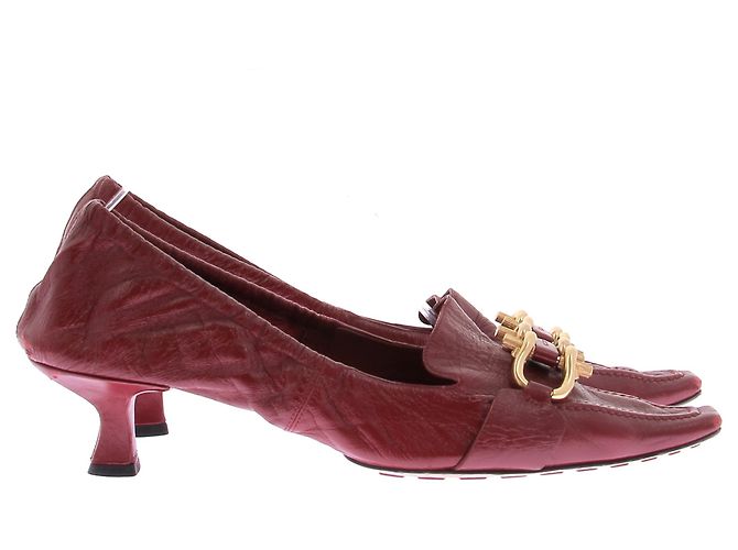 Bottega Veneta Décolleté "Madame" in pelle bordeaux Bordò - vista 2