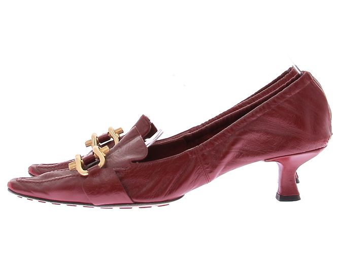 Bottega Veneta Décolleté "Madame" in pelle bordeaux Bordò - vista 3
