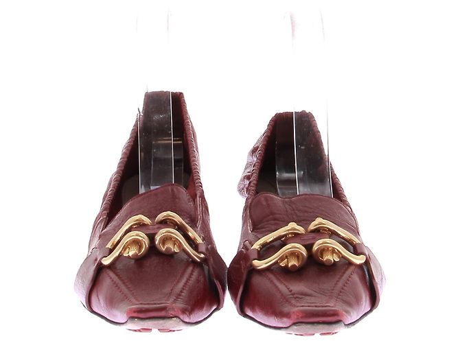 Bottega Veneta Décolleté "Madame" in pelle bordeaux Bordò - vista 4
