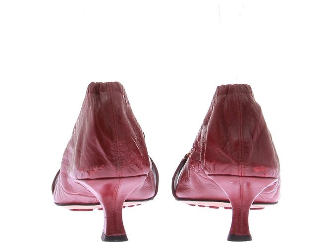 Bottega Veneta Décolleté "Madame" in pelle bordeaux Bordò - vista 5