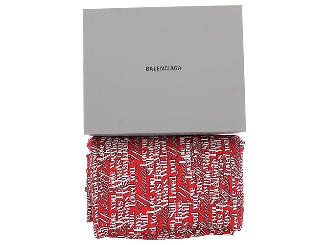 Balenciaga Sciarpa in Viscosa a Quadri Rossi Rosso - vista 4