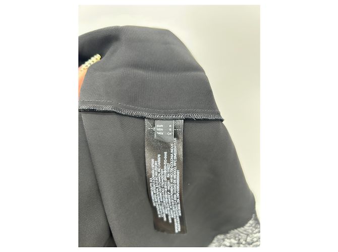 Massimo Dutti Gonna nera in satin e pizzo Nero - vista 7