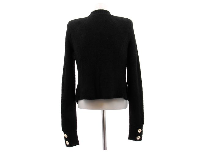 L'Agence Schwarzer Cardigan mit goldenen Knöpfen - Ansicht 2