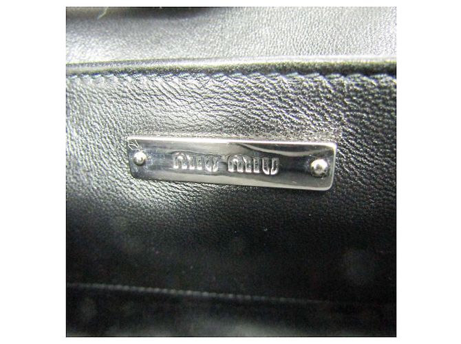 Borsa a Spalla Miu Miu Matelassé con Catena Nero - vista 14