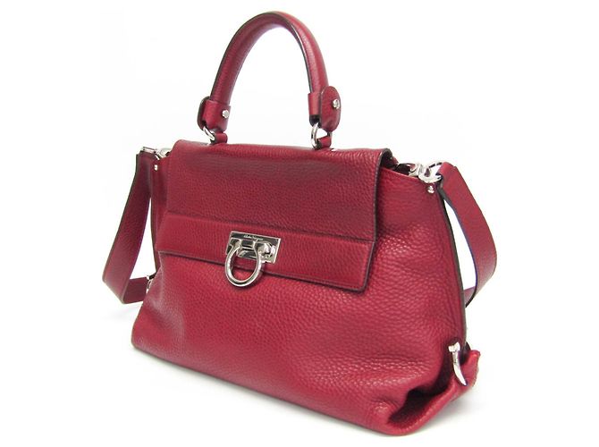 Borsa Medium Sophia Gancini di Salvatore Ferragamo Rosso - vista 13