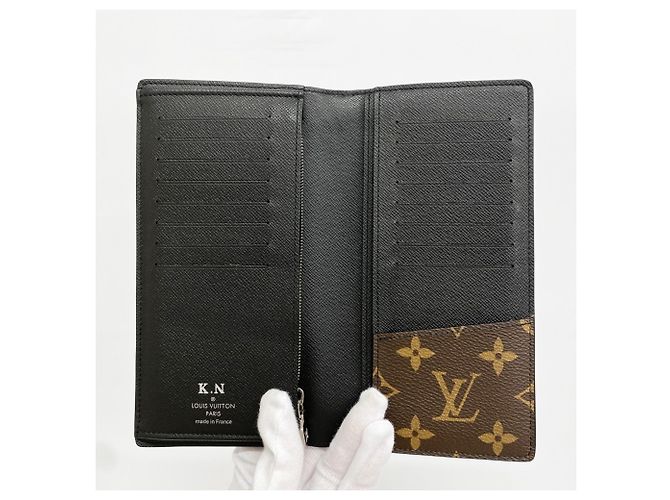 Portafoglio Lungo Brazza Monogram Macassar Louis Vuitton Marrone Nero - vista 3