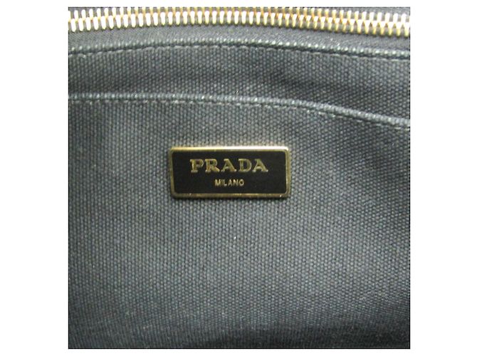 Tote Damen Schulter- und Tragetasche aus Canvas Prada Canapa S Größe 1BG439 Schwarz - Ansicht 15
