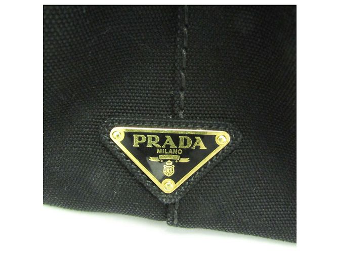 Tote Damen Schulter- und Tragetasche aus Canvas Prada Canapa S Größe 1BG439 Schwarz - Ansicht 9