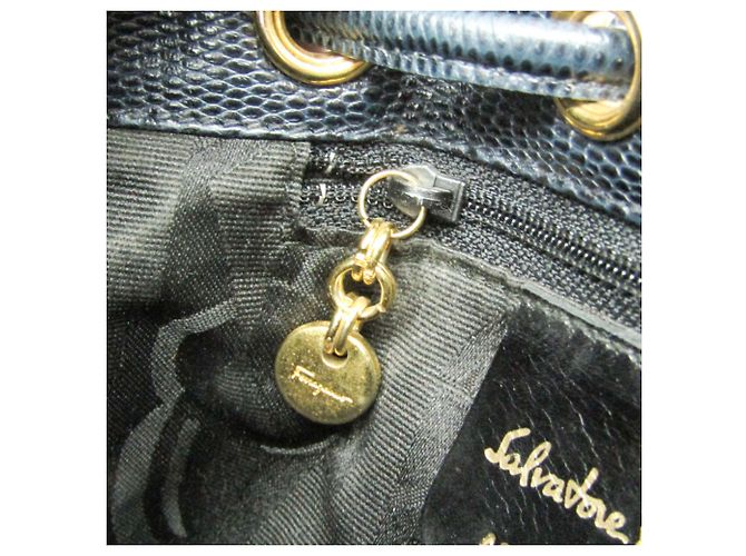 Vara Leder-Rucksack von Salvatore Ferragamo Marineblau - Ansicht 12