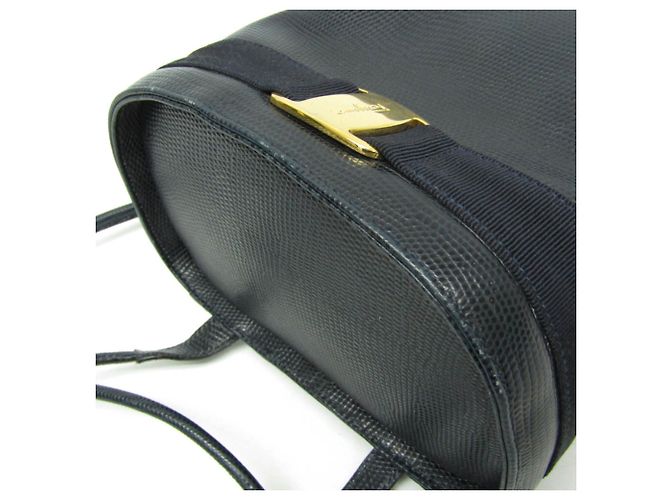 Vara Leder-Rucksack von Salvatore Ferragamo Marineblau - Ansicht 6