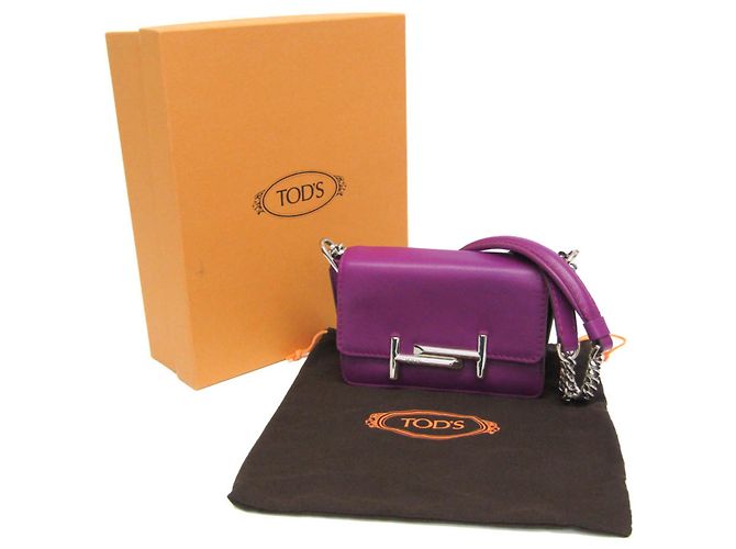 Borsa a Spalla Double T Chain di Tod's Porpora - vista 2