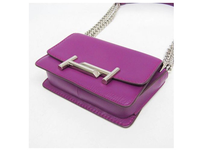 Borsa a Spalla Double T Chain di Tod's Porpora - vista 7