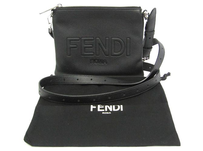 Fendi 7N0146 Leder Schultertasche Schwarz - Ansicht 2