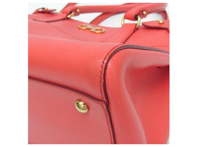 Borsa Salvatore Ferragamo Gancini GG-21 D940 in rosa salmone - vista 7