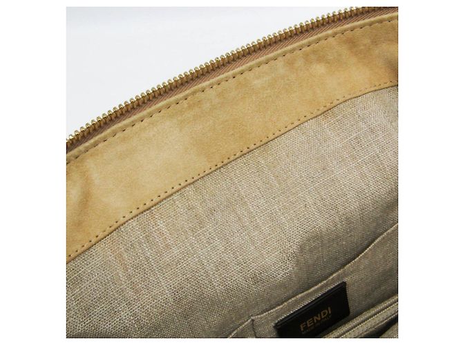 Fendi Selleria Leder Tragetasche Grau Hellbraun - Ansicht 16