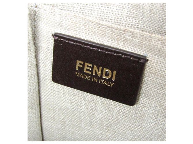 Fendi Selleria Leder Tragetasche Grau Hellbraun - Ansicht 18