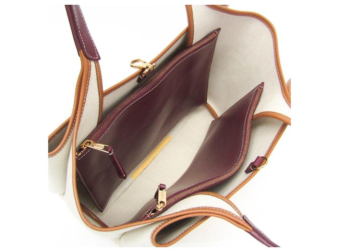 Borsa tote in tela e pelle da donna Tod's Beige Giallo - vista 3