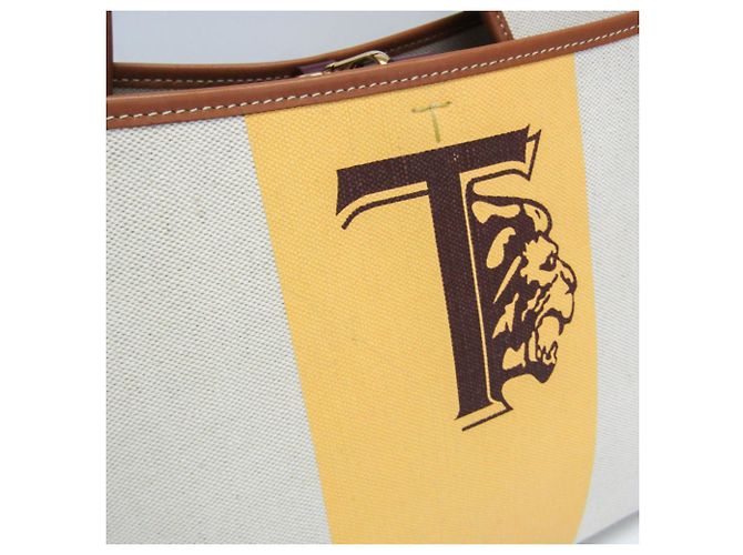 Borsa tote in tela e pelle da donna Tod's Beige Giallo - vista 6