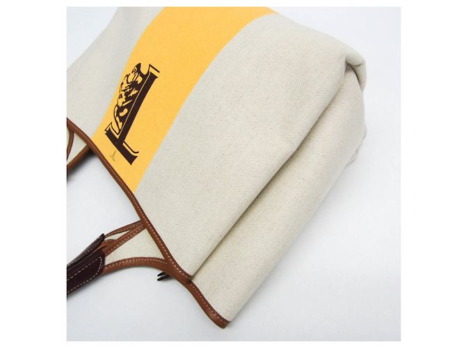 Borsa tote in tela e pelle da donna Tod's Beige Giallo - vista 7
