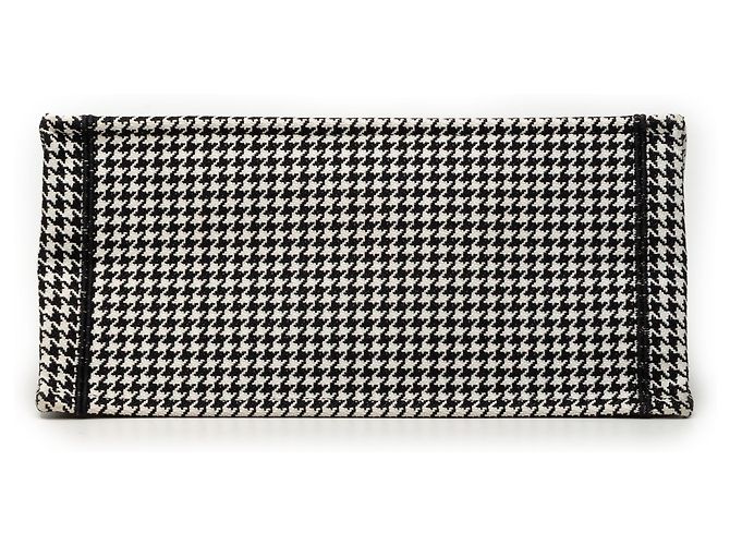 Book Tote Borsa Tote Dior Nera Media in Tela Houndstooth Ricamata Nero - vista 3